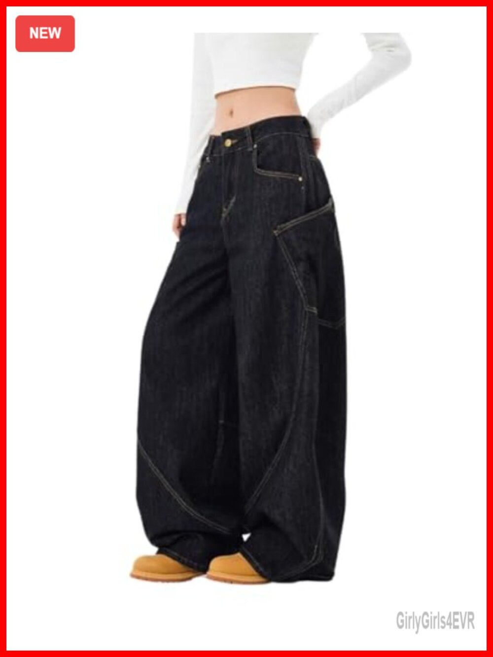 Baggy High Waisted Barrel Jeans Cotton Wide Leg Casual